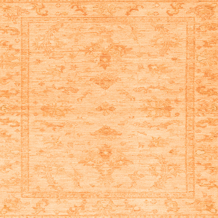 Square Oriental Orange Traditional Rug, abs3921org