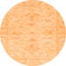 Round Oriental Orange Traditional Rug, abs3921org