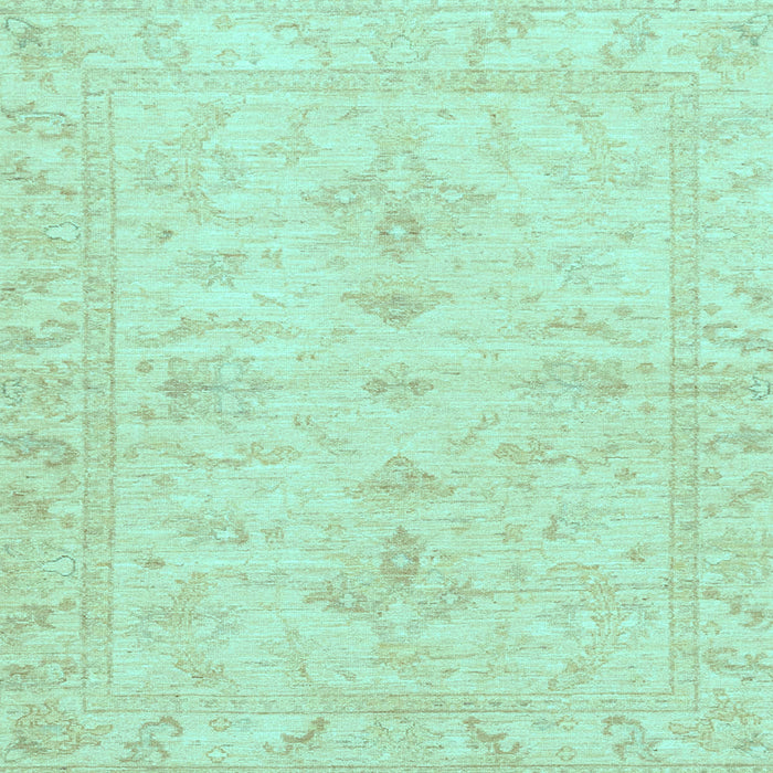 Square Machine Washable Oriental Light Blue Traditional Rug, wshabs3921lblu