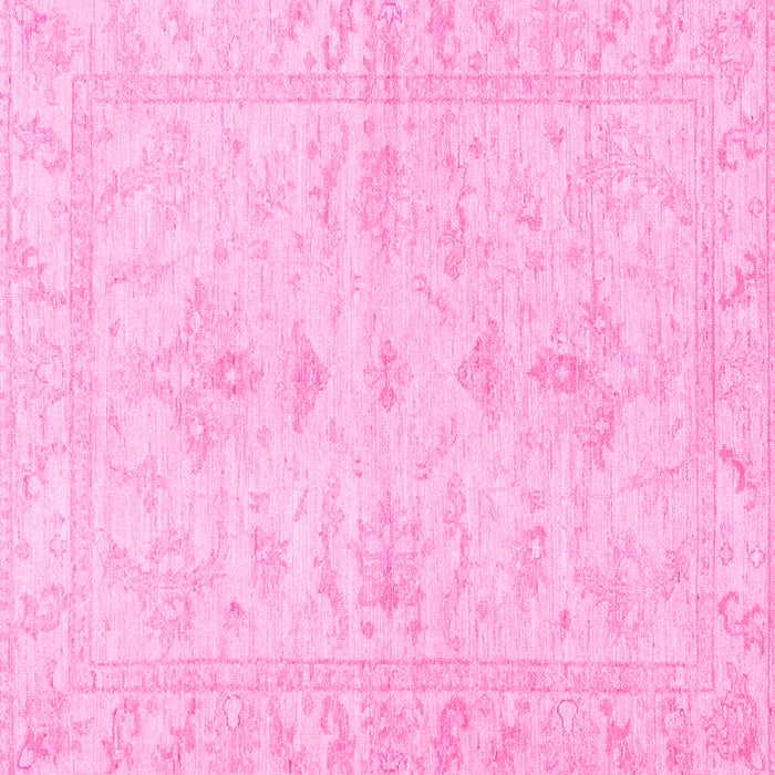 Square Machine Washable Oriental Pink Traditional Rug, wshabs3921pnk