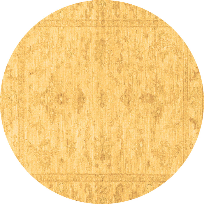 Round Oriental Brown Traditional Rug, abs3921brn