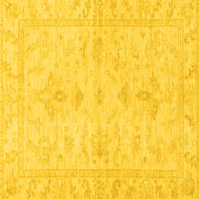 Square Oriental Yellow Traditional Rug, abs3921yw