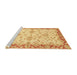 Sideview of Machine Washable Abstract Chrome Gold Yellow Rug, wshabs3922