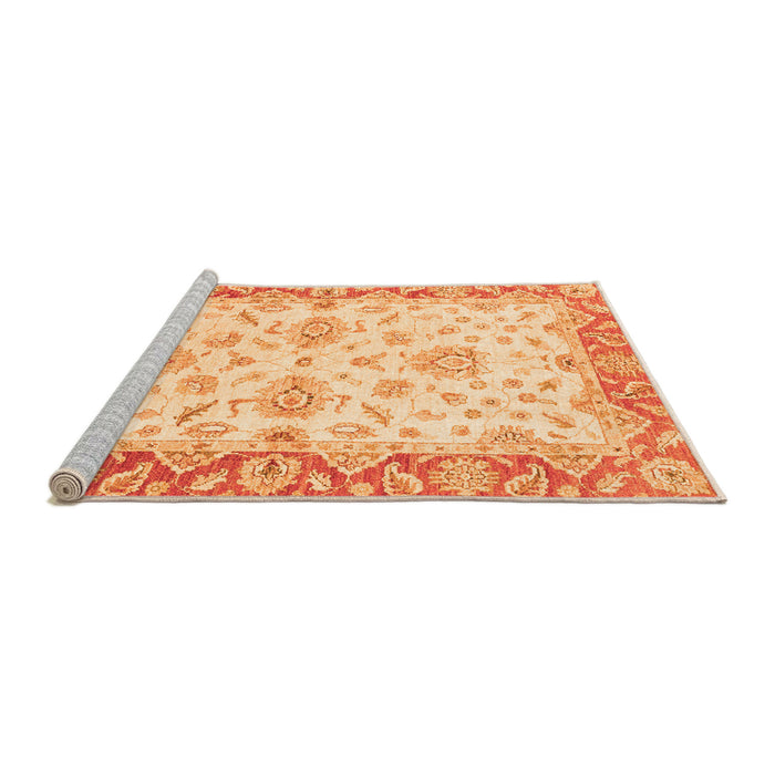 Sideview of Machine Washable Oriental Orange Traditional Area Rugs, wshabs3922org