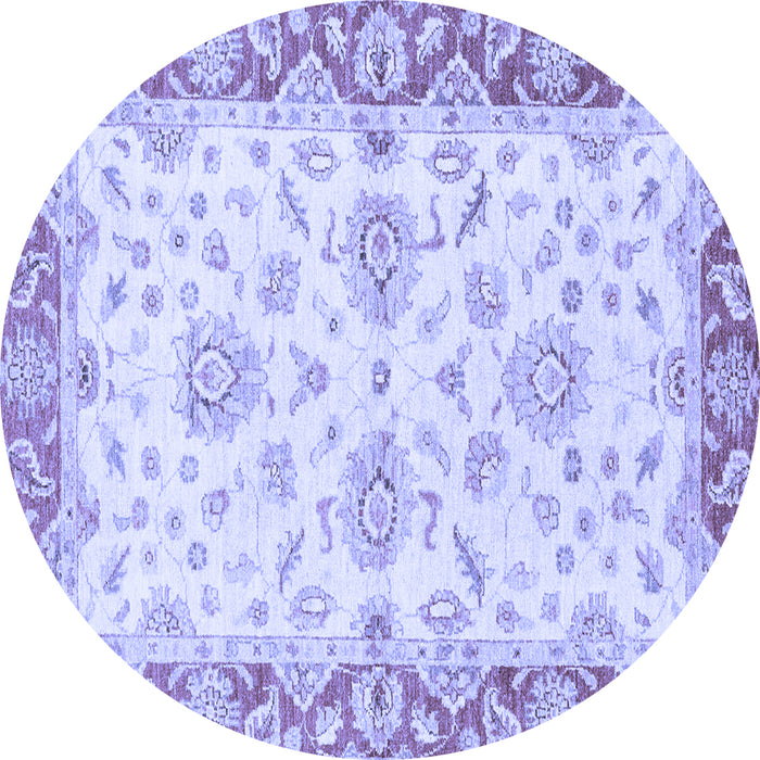 Round Oriental Blue Traditional Rug, abs3922blu