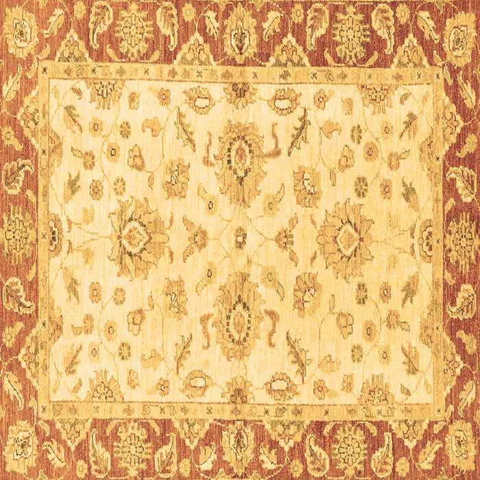 Square Oriental Brown Traditional Rug, abs3922brn