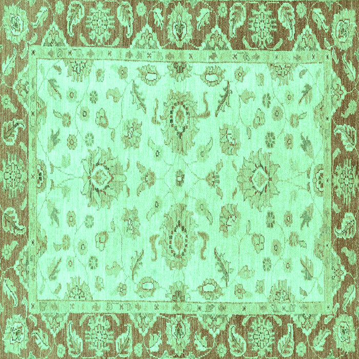 Square Oriental Turquoise Traditional Rug, abs3922turq