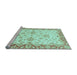 Sideview of Machine Washable Oriental Light Blue Traditional Rug, wshabs3922lblu