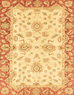 Abstract Chrome Gold Yellow Oriental Rug, abs3922
