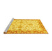 Sideview of Machine Washable Oriental Yellow Traditional Rug, wshabs3922yw