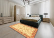 Machine Washable Abstract Chrome Gold Yellow Rug in a Bedroom, wshabs3922