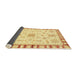 Sideview of Abstract Mustard Yellow Oriental Rug, abs3923