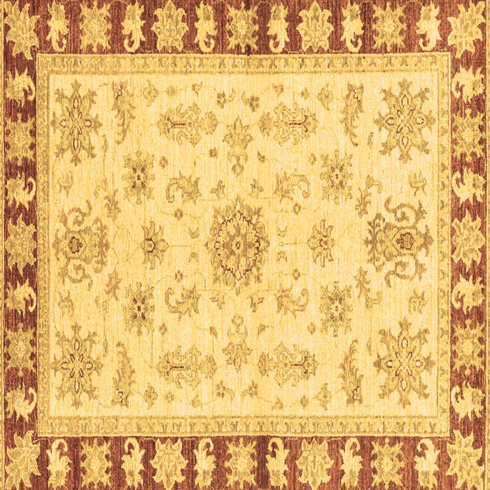 Square Oriental Brown Traditional Rug, abs3923brn