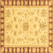 Square Oriental Brown Traditional Rug, abs3923brn