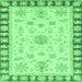 Square Oriental Emerald Green Traditional Rug, abs3923emgrn