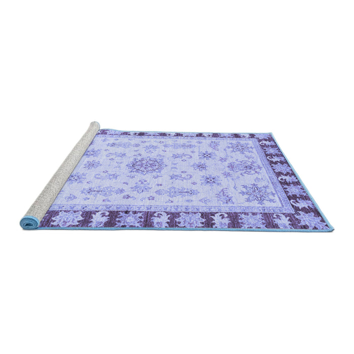 Sideview of Machine Washable Oriental Blue Traditional Rug, wshabs3923blu