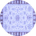 Round Oriental Blue Traditional Rug, abs3923blu