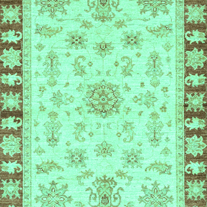 Machine Washable Oriental Turquoise Traditional Area Rugs, wshabs3923turq