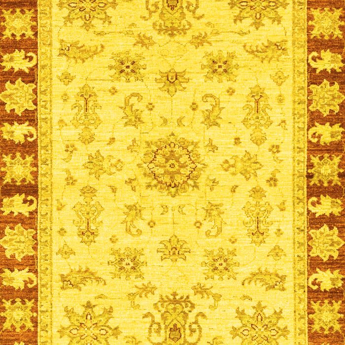 Machine Washable Oriental Yellow Traditional Rug, wshabs3923yw