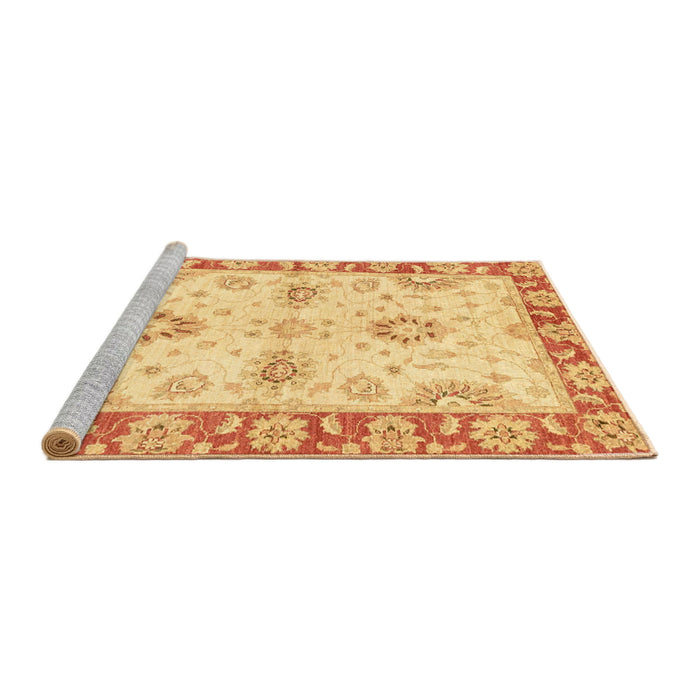 Sideview of Machine Washable Abstract Orange Rug, wshabs3924