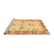 Sideview of Machine Washable Abstract Orange Rug, wshabs3924