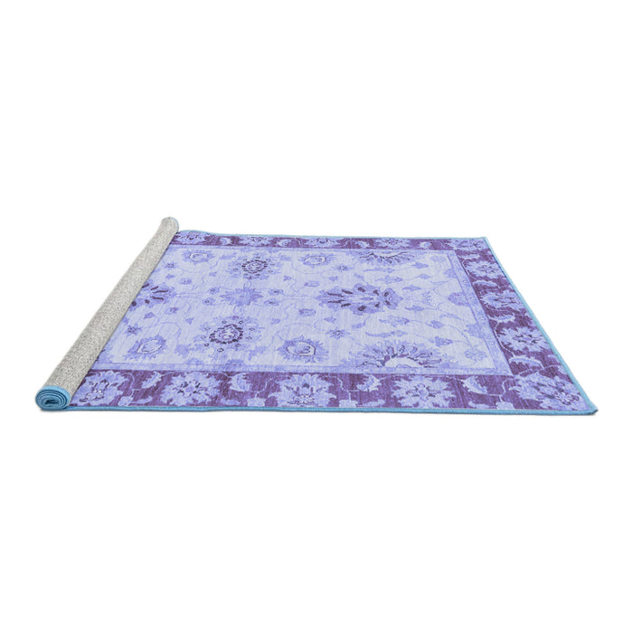 Sideview of Machine Washable Oriental Blue Traditional Rug, wshabs3924blu