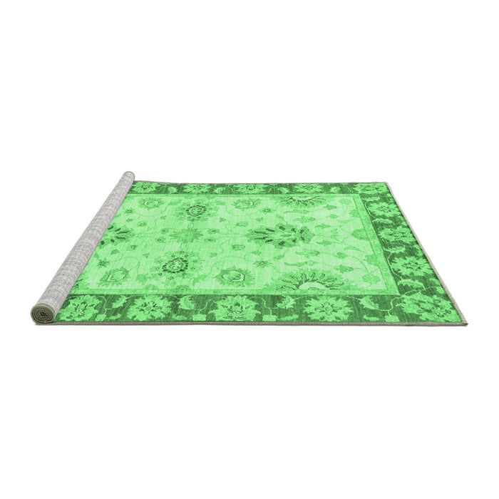 Sideview of Machine Washable Oriental Emerald Green Traditional Area Rugs, wshabs3924emgrn