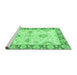 Sideview of Machine Washable Oriental Emerald Green Traditional Area Rugs, wshabs3924emgrn