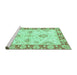 Sideview of Machine Washable Oriental Turquoise Traditional Area Rugs, wshabs3924turq