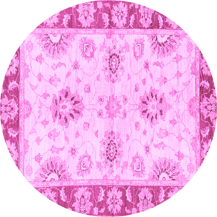 Round Oriental Purple Traditional Rug, abs3924pur
