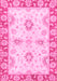 Machine Washable Oriental Pink Traditional Rug, wshabs3924pnk