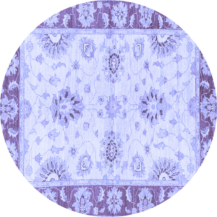 Round Oriental Blue Traditional Rug, abs3924blu