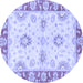 Round Oriental Blue Traditional Rug, abs3924blu