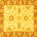 Square Oriental Yellow Traditional Rug, abs3924yw