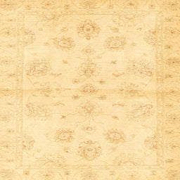 Square Abstract Chrome Gold Yellow Oriental Rug, abs3925