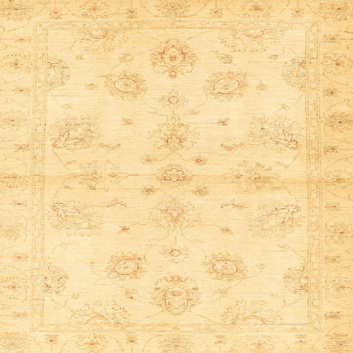 Square Machine Washable Abstract Chrome Gold Yellow Rug, wshabs3925