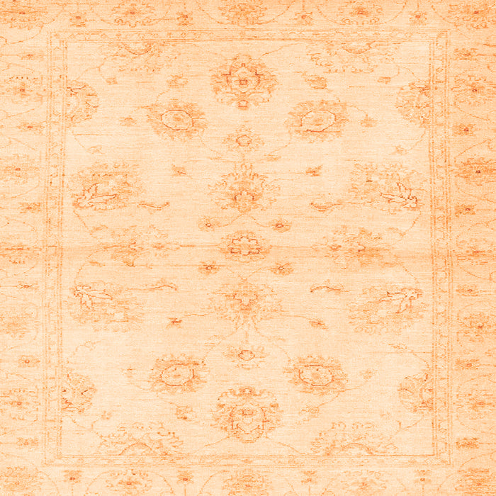 Square Oriental Orange Traditional Rug, abs3925org