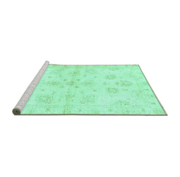 Sideview of Machine Washable Oriental Turquoise Traditional Area Rugs, wshabs3925turq