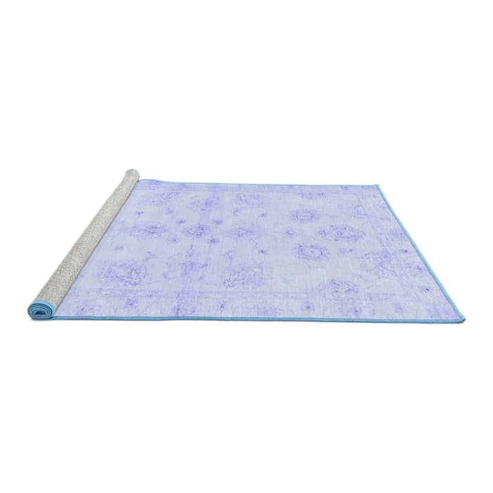 Sideview of Machine Washable Oriental Blue Traditional Rug, wshabs3925blu