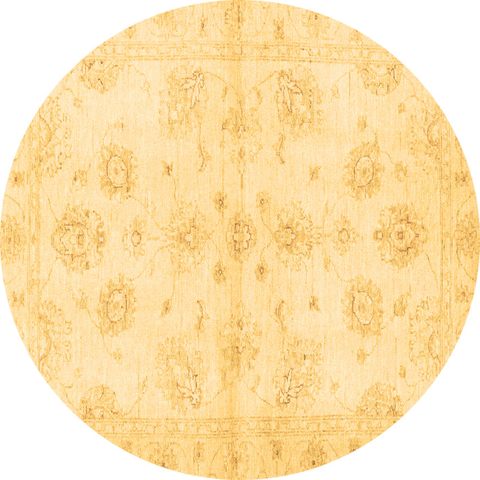 Round Oriental Brown Traditional Rug, abs3925brn