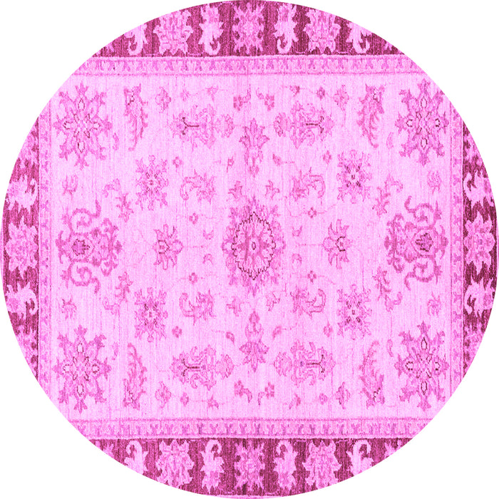 Round Machine Washable Oriental Purple Traditional Area Rugs, wshabs3926pur