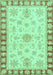 Machine Washable Oriental Turquoise Traditional Area Rugs, wshabs3926turq