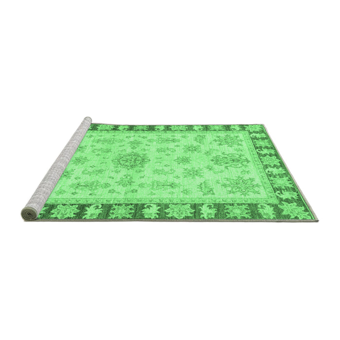 Sideview of Machine Washable Oriental Emerald Green Traditional Area Rugs, wshabs3926emgrn