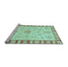 Sideview of Machine Washable Oriental Light Blue Traditional Rug, wshabs3926lblu