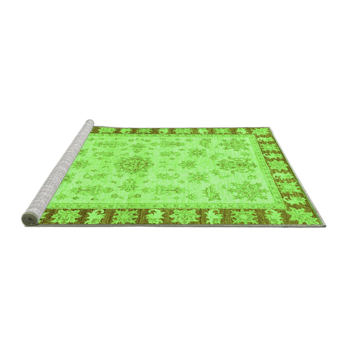 Sideview of Machine Washable Oriental Green Traditional Area Rugs, wshabs3926grn