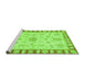 Sideview of Machine Washable Oriental Green Traditional Area Rugs, wshabs3926grn