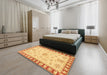 Machine Washable Abstract Orange Rug in a Bedroom, wshabs3926