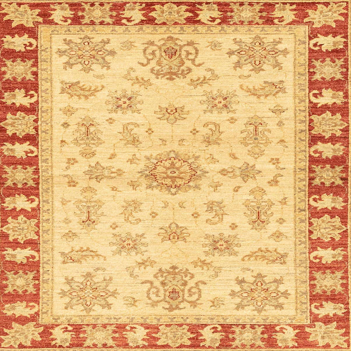Square Abstract Orange Oriental Rug, abs3926