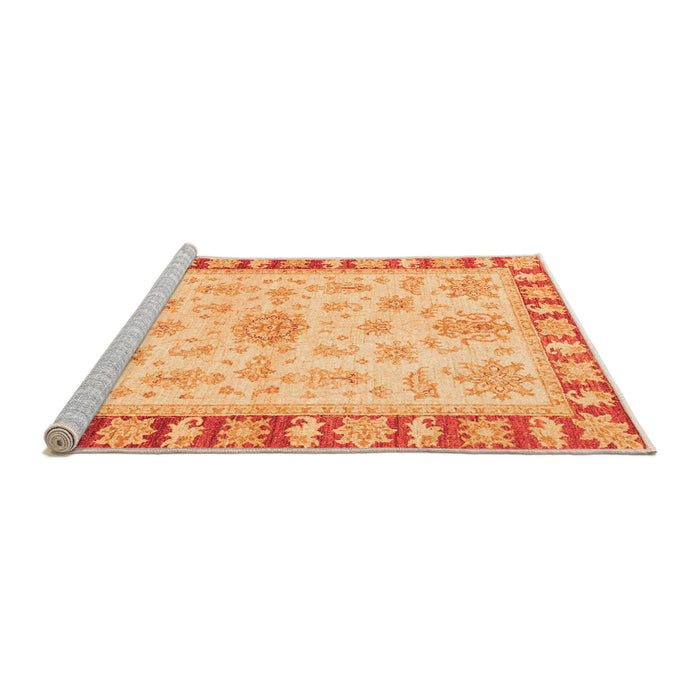 Sideview of Machine Washable Oriental Orange Traditional Area Rugs, wshabs3926org