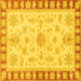 Square Oriental Yellow Traditional Rug, abs3926yw